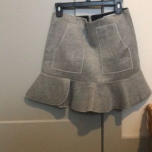 English Factory Grey Fit and Flare Skirt